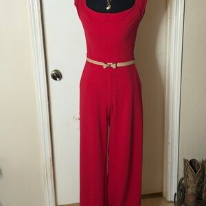 Elegant Red Jumpsuit (WITHOUT BELT)